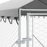 vidaXL Hondenkennel met dak 2x6x2,5 m gegalvaniseerd staal zilver