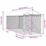 vidaXL Hondenkennel met dak 2x6x2,5 m gegalvaniseerd staal zilver