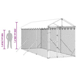 vidaXL Hondenkennel met dak 2x6x2,5 m gegalvaniseerd staal zilver