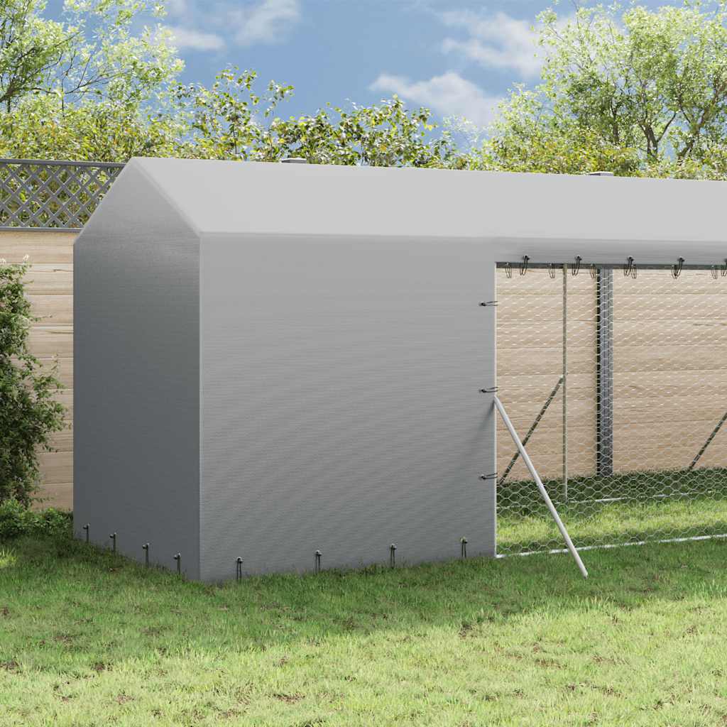 vidaXL Hondenkennel met dak 2x6x2,5 m gegalvaniseerd staal zilverkleur