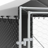 vidaXL Hondenkennel met dak 2x6x2,5 m gegalvaniseerd staal zilverkleur