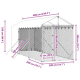 vidaXL Hondenkennel met dak 2x6x2,5 m gegalvaniseerd staal zilverkleur