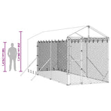 vidaXL Hondenkennel met dak 2x6x2,5 m gegalvaniseerd staal zilverkleur
