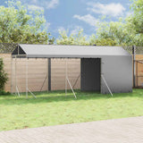 vidaXL Hondenkennel met dak 2x6x2,5 m gegalvaniseerd staal zilverkleur