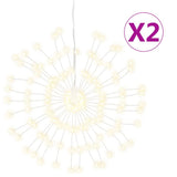 vidaXL Éclairage de fête 2 pièces 140 LED chaudes 17 cm