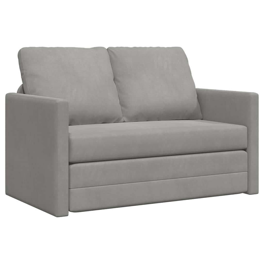 vidaXL Sofa bed floor model 2-in-1 122x204x55 cm velvet light grey