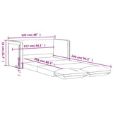 vidaXL Sofa bed floor model 2-in-1 122x204x55 cm velvet light grey