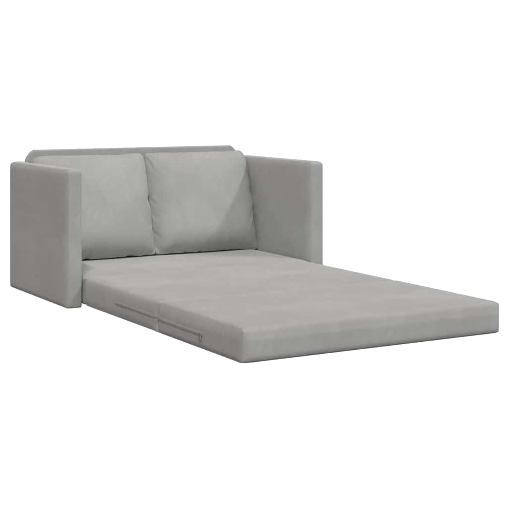 vidaXL Sofa bed floor model 2-in-1 122x204x55 cm velvet light grey