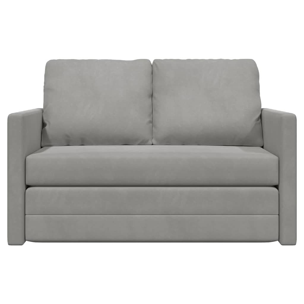 vidaXL Sofa bed floor model 2-in-1 122x204x55 cm velvet light grey