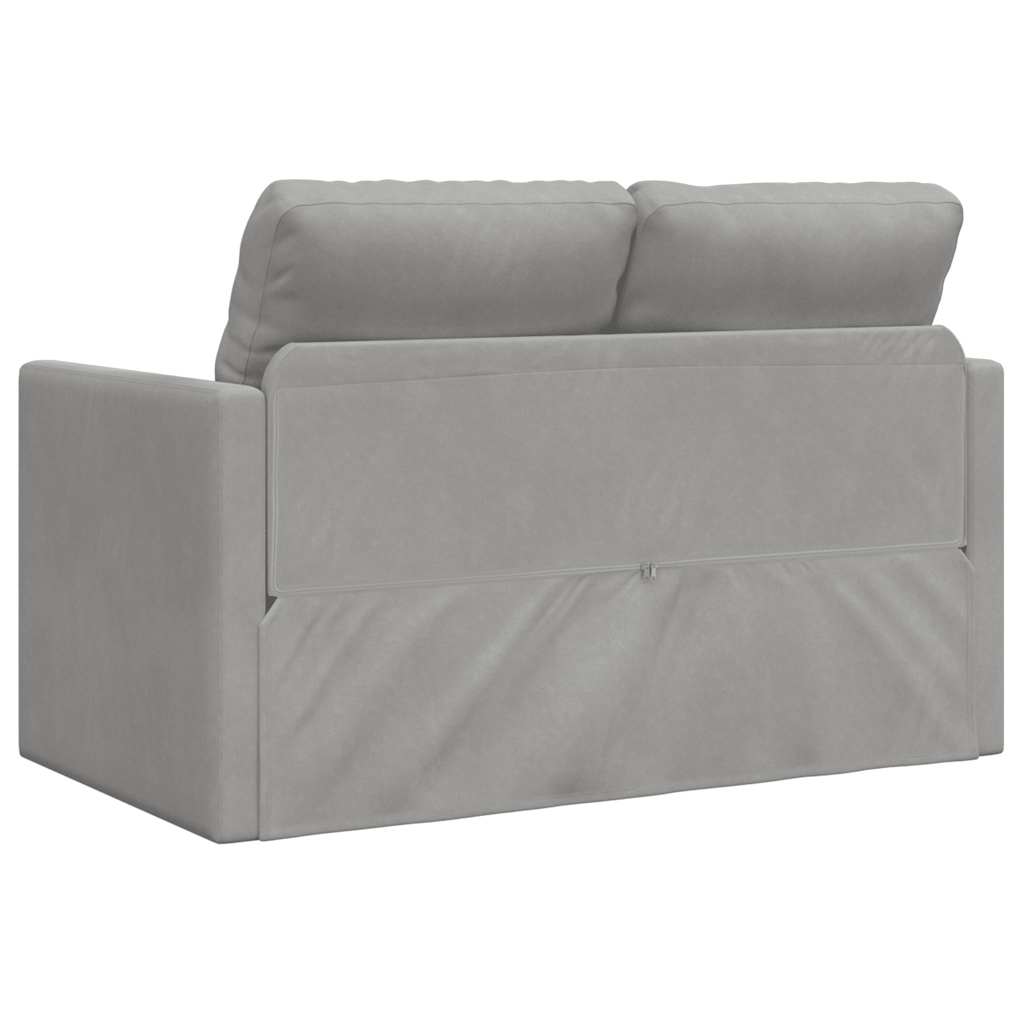 vidaXL Sofa bed floor model 2-in-1 122x204x55 cm velvet light grey