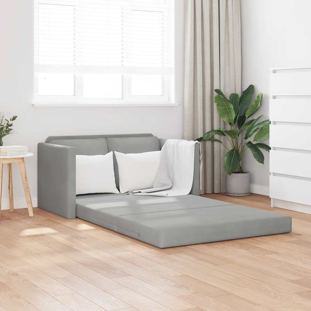 vidaXL Sofa bed floor model 2-in-1 122x204x55 cm velvet light grey