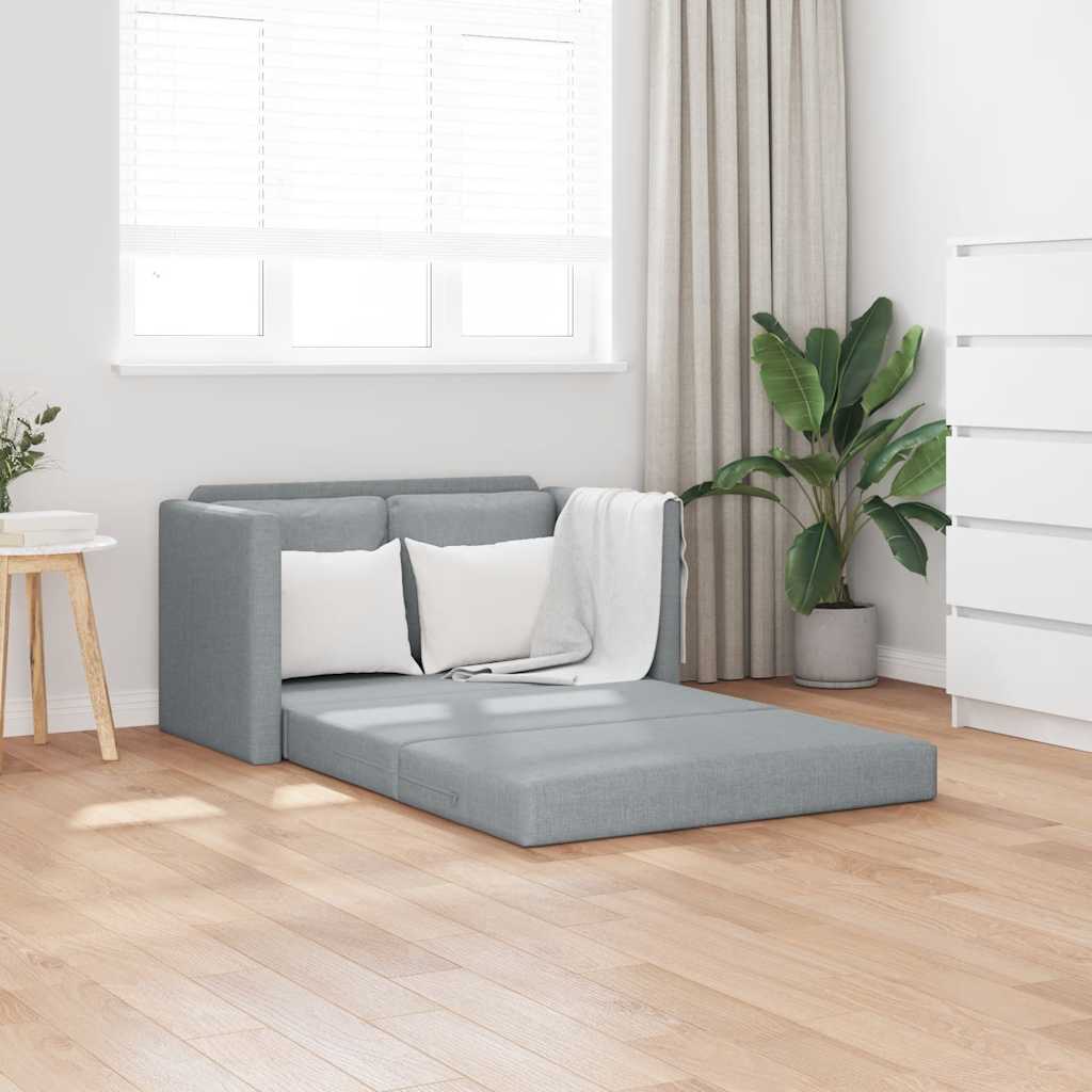 vidaXL Slaapbank vloermodel 2-in-1 112x174x55 cm stof lichtgrijs