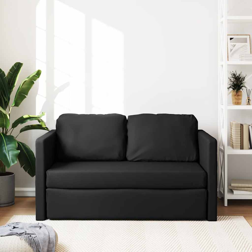 vidaXL Slaapbank vloermodel 2-in-1 112x174x55 cm kunstleer zwart