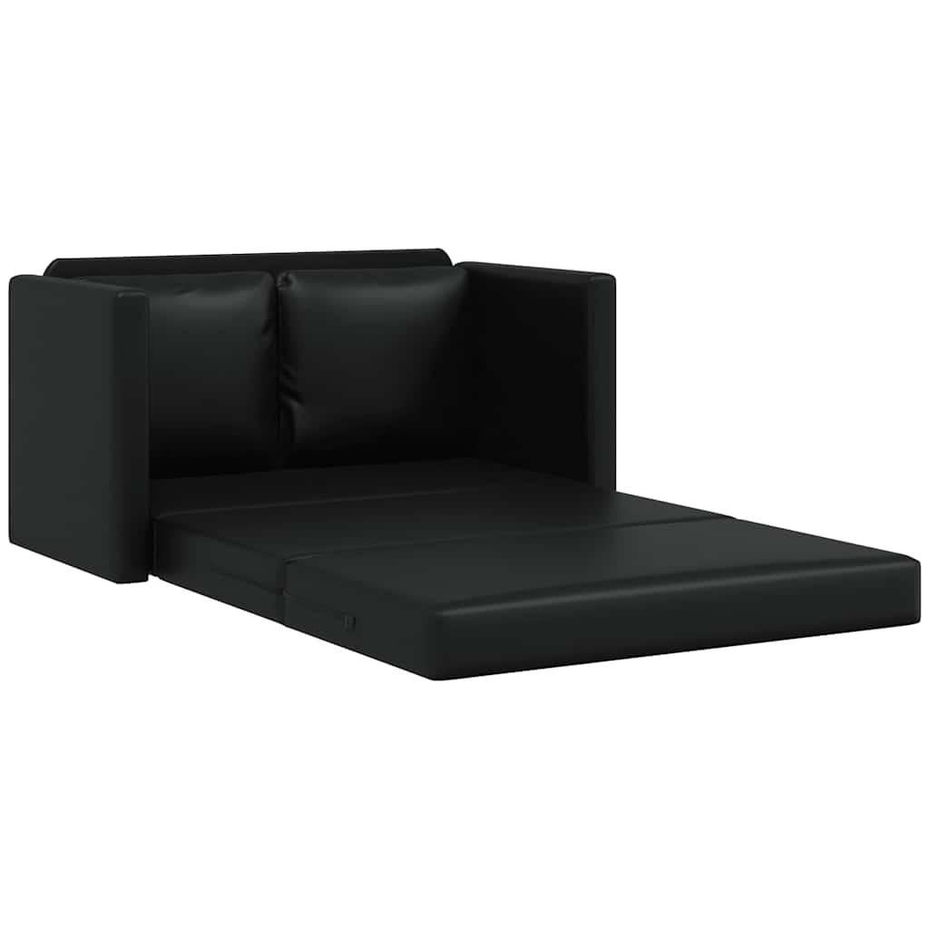 vidaXL Slaapbank vloermodel 2-in-1 112x174x55 cm kunstleer zwart