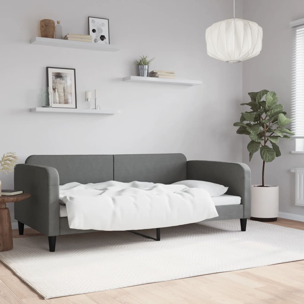 vidaXL Slaapbank 100x190 cm stof lichtgrijs