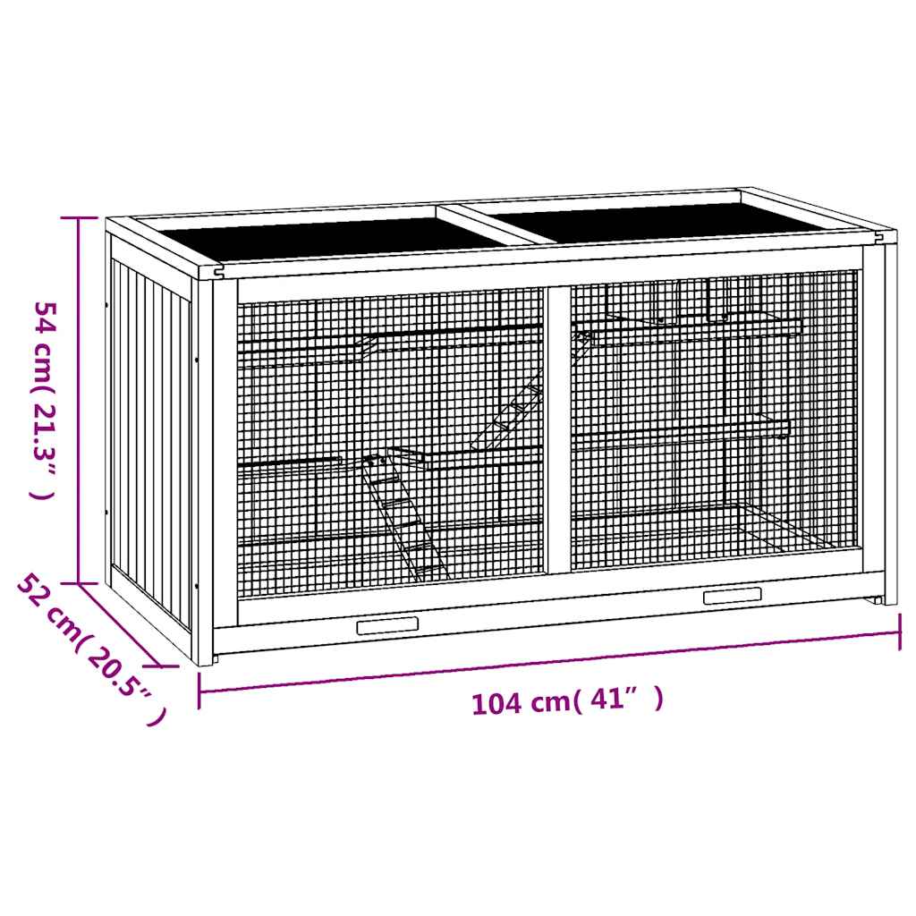 vidaXL Hamsterkooi 104x52x54 cm massief vurenhout