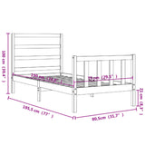 vidaXL Bedframe met hoofdbord massief hout zwart