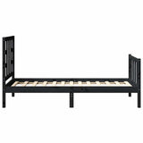 vidaXL Bedframe met hoofdbord massief hout zwart