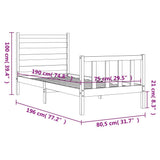 vidaXL Bedframe met hoofdbord massief hout zwart