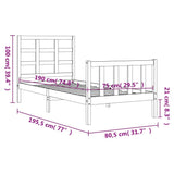 vidaXL Bedframe met hoofdbord massief hout zwart