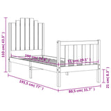 vidaXL Bedframe met hoofdbord massief hout zwart