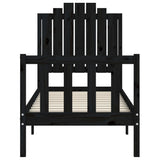 vidaXL Bedframe met hoofdbord massief hout zwart