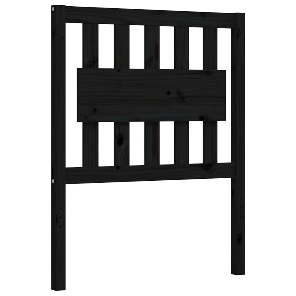 vidaXL Bedframe met hoofdbord massief hout zwart