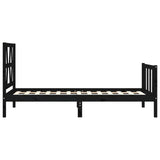 vidaXL Bedframe met hoofdbord massief hout zwart