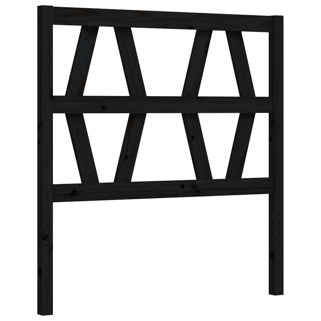 vidaXL Bedframe met hoofdbord massief hout zwart