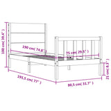 vidaXL Bedframe met hoofdbord massief hout