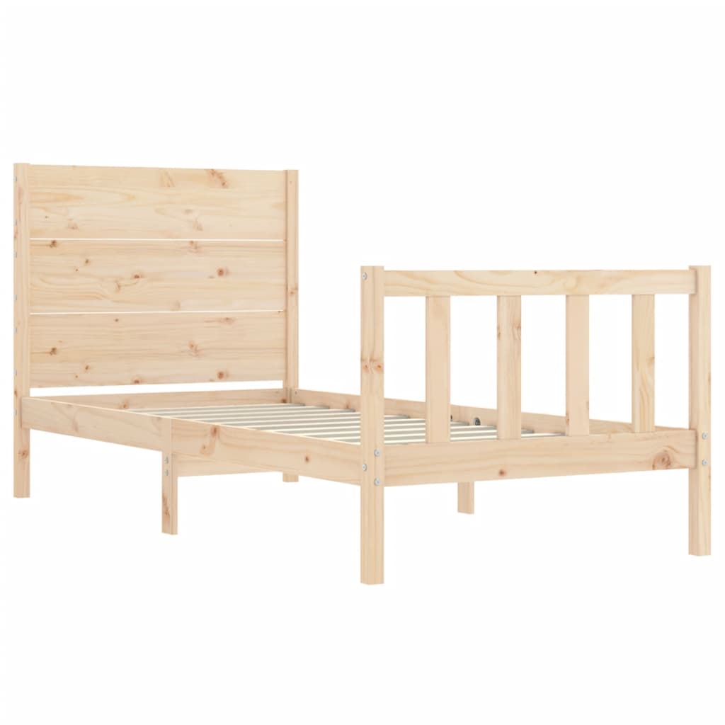 vidaXL Bedframe met hoofdbord massief hout