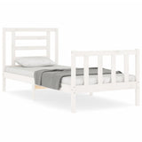 vidaXL Bed Frame with Headboard Solid Wood White