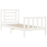 vidaXL Bed Frame with Headboard Solid Wood White