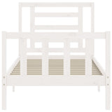 vidaXL Bed Frame with Headboard Solid Wood White