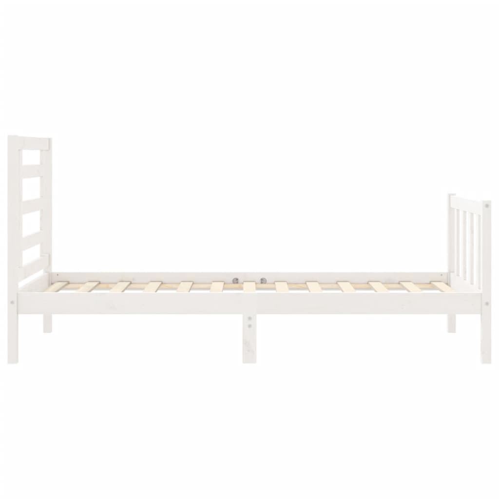 vidaXL Bed Frame with Headboard Solid Wood White