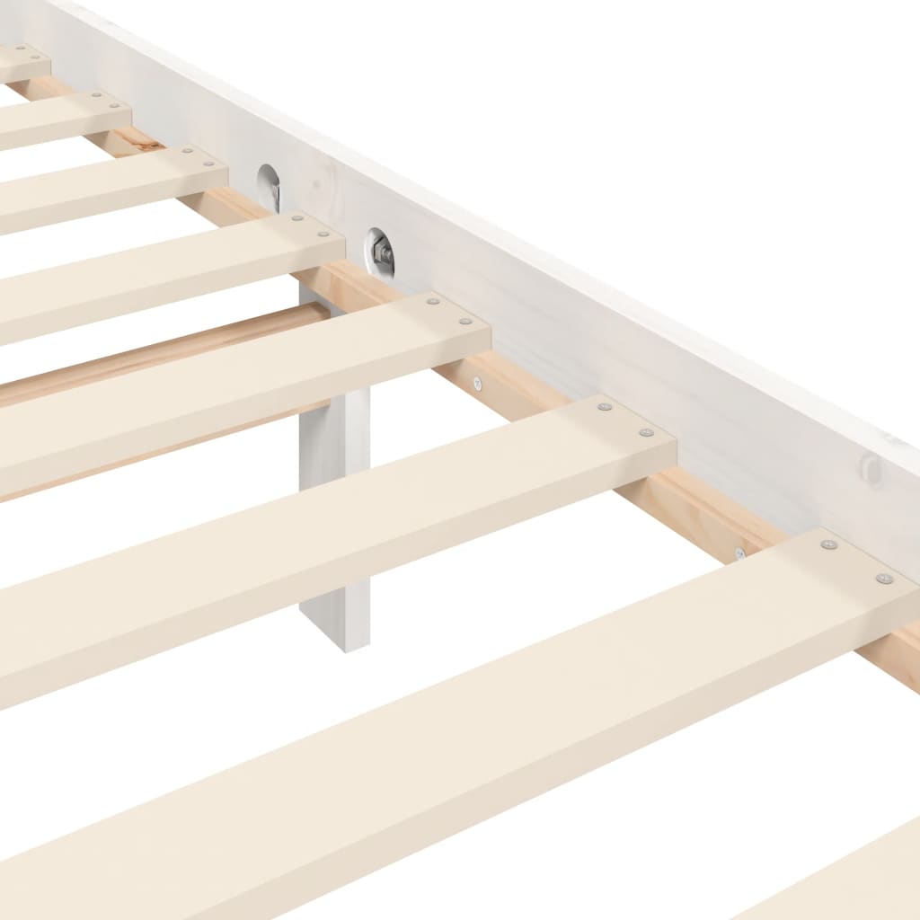 vidaXL Bed Frame with Headboard Solid Wood White