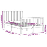 vidaXL Bed Frame with Headboard Solid Wood