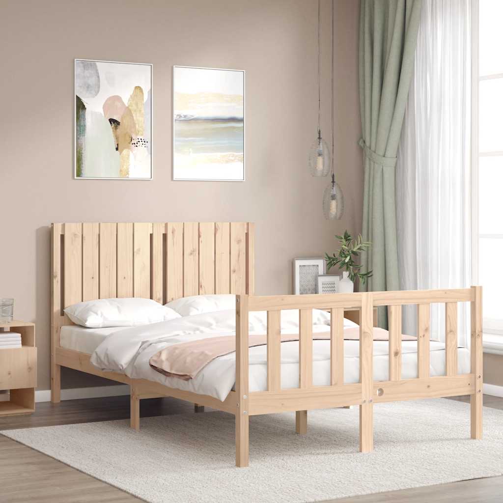vidaXL Bed Frame with Headboard Solid Wood