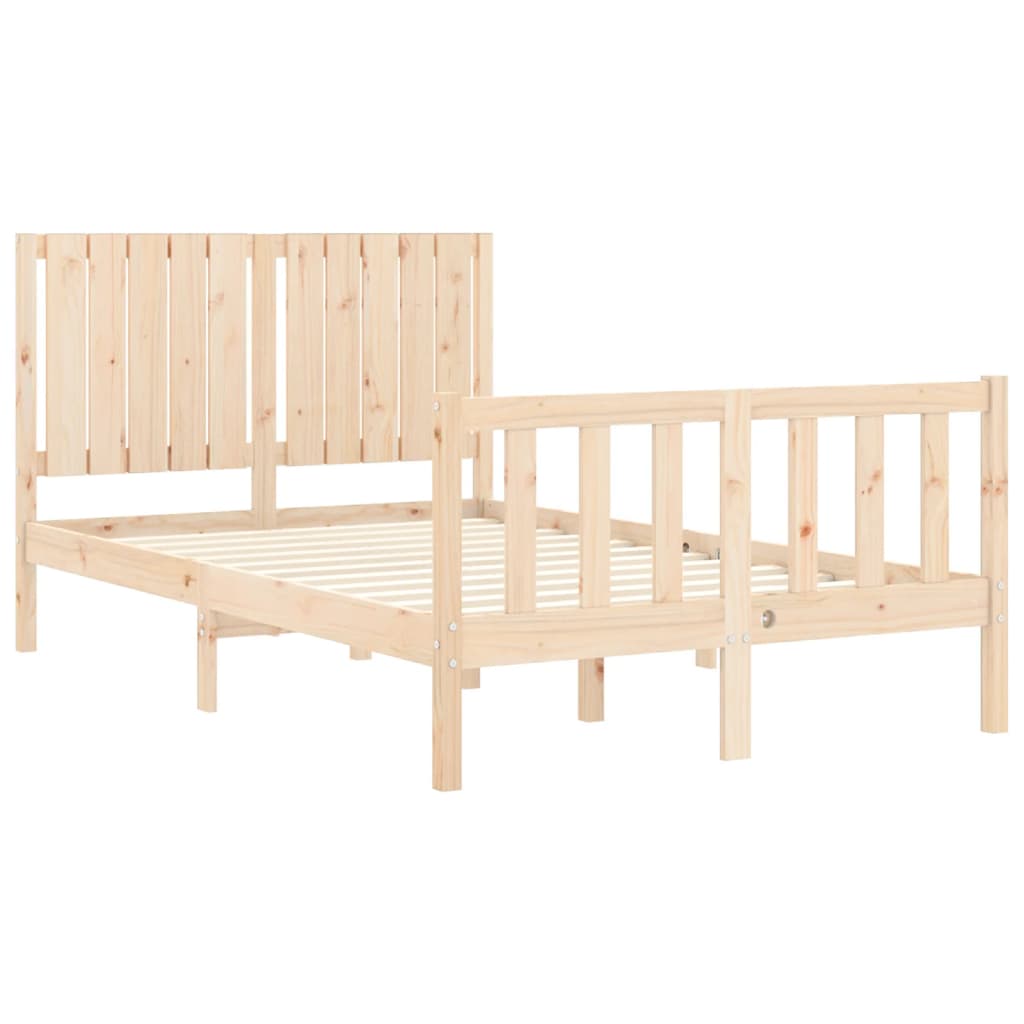 vidaXL Bed Frame with Headboard Solid Wood