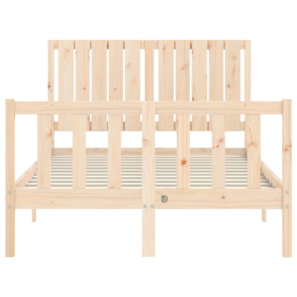 vidaXL Bed Frame with Headboard Solid Wood