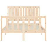 vidaXL Bed Frame with Headboard Solid Wood