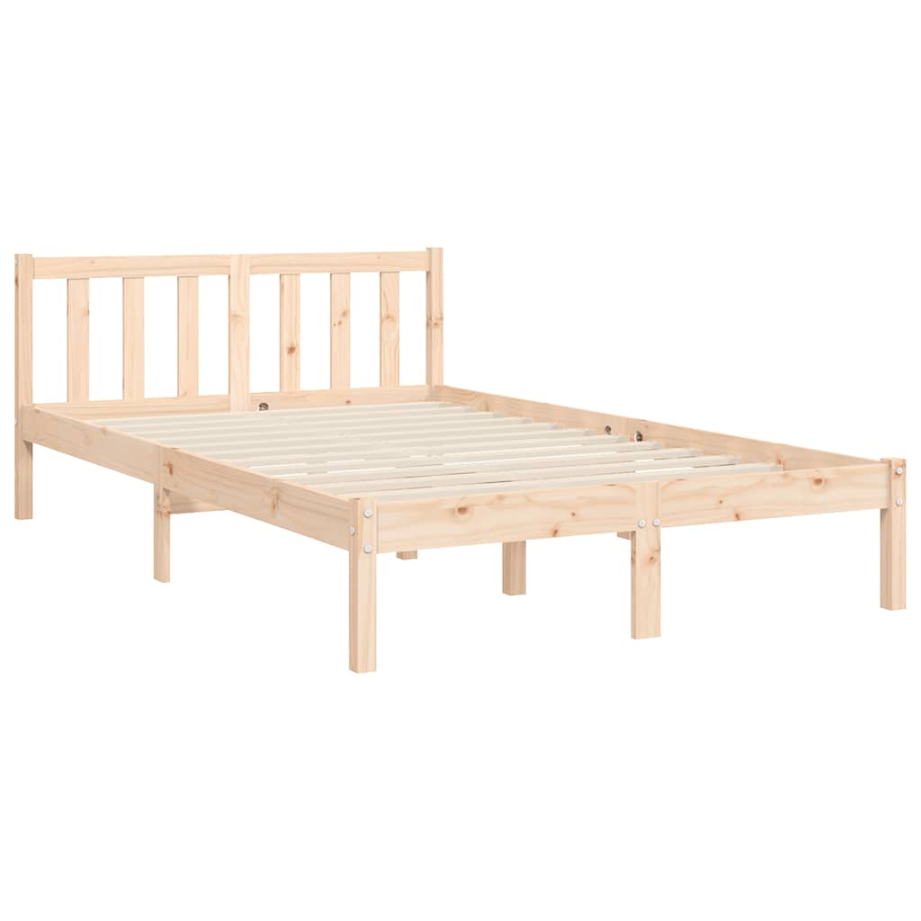 vidaXL Bed Frame with Headboard Solid Wood