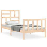 vidaXL Bed Frame with Headboard Solid Wood
