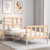 vidaXL Bed Frame with Headboard Solid Wood
