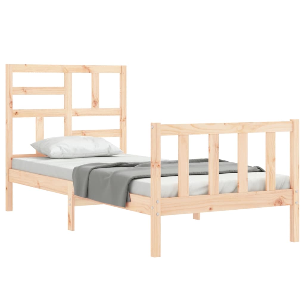 vidaXL Bed Frame with Headboard Solid Wood