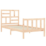 vidaXL Bed Frame with Headboard Solid Wood