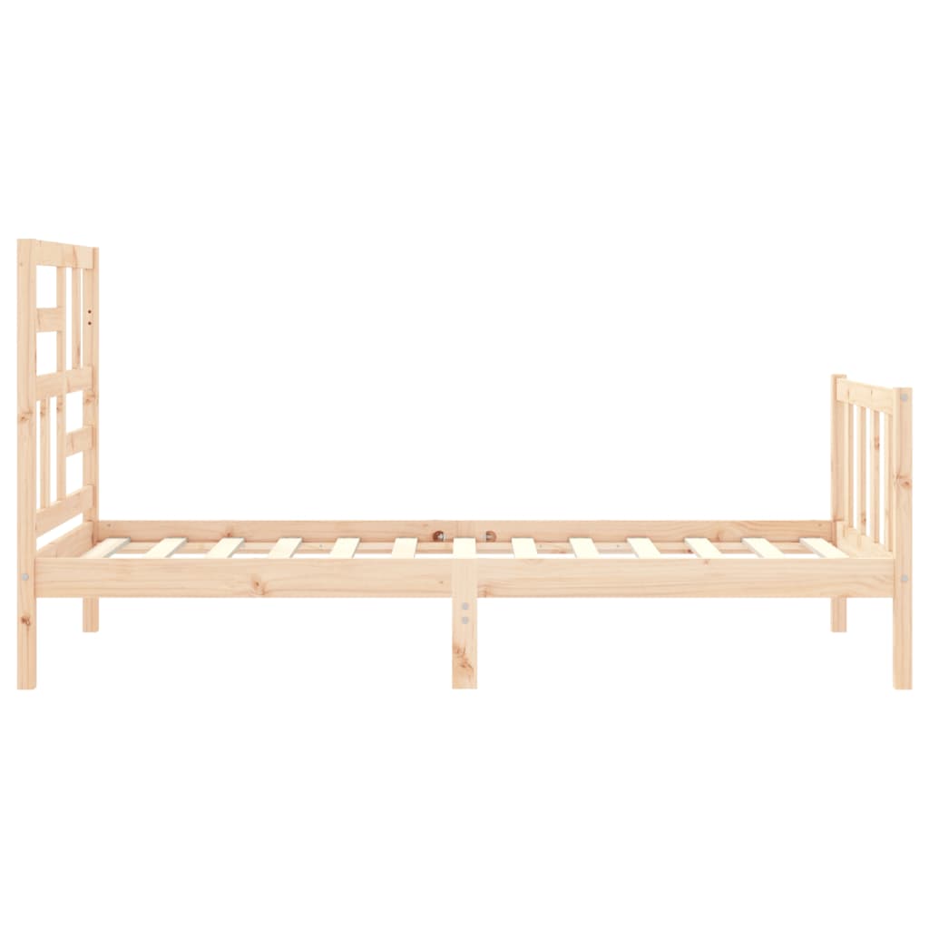 vidaXL Bed Frame with Headboard Solid Wood