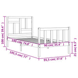 vidaXL Bedframe met hoofdbord massief hout zwart
