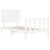 vidaXL Bedframe met hoofdbord massief hout wit