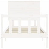 vidaXL Bedframe met hoofdbord massief hout wit